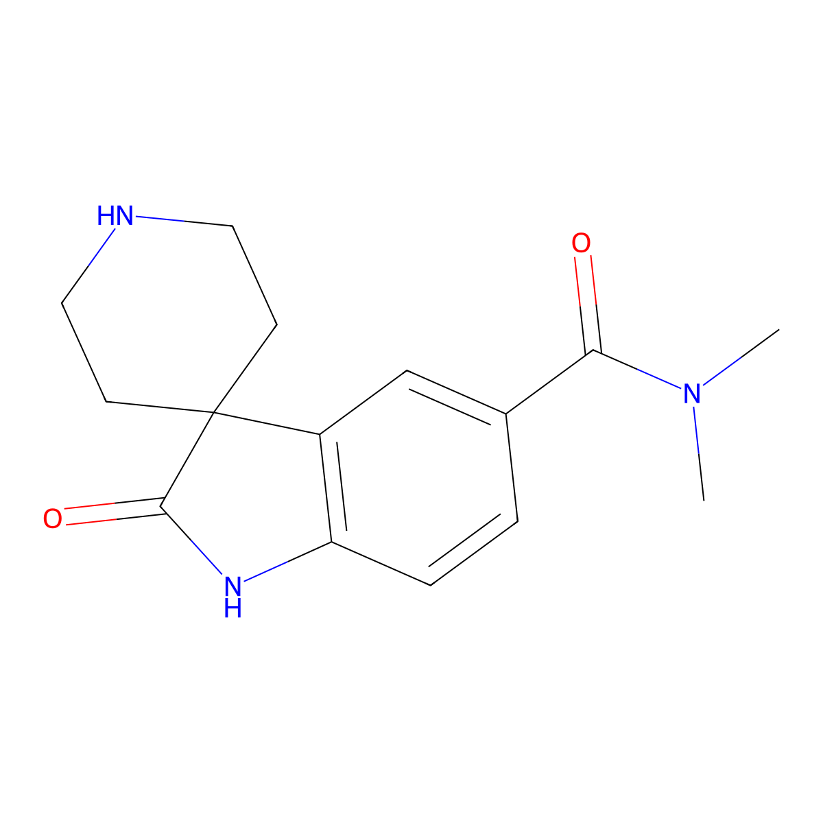 N,N-Dimethyl-2-oxospiro[indoline-3,4'-piperidine]-5-carboxamide molecular structure, CAS 1422068-35-6