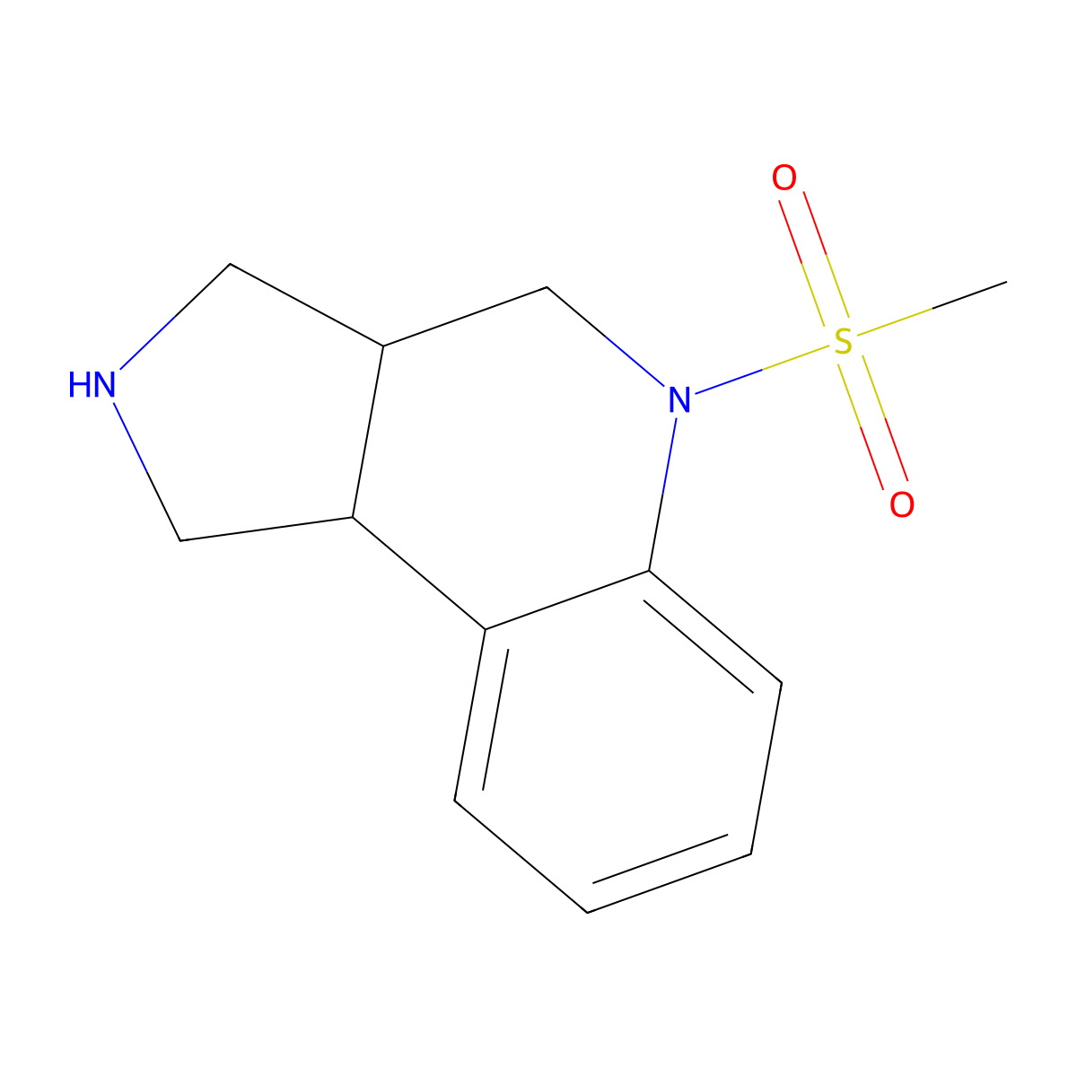 (3aS,9bR)-5-methylsulfonyl-1,2,3,3a,4,9b-hexahydropyrrolo[3,4-c]quinoline molecular structure, CAS 1422068-36-7