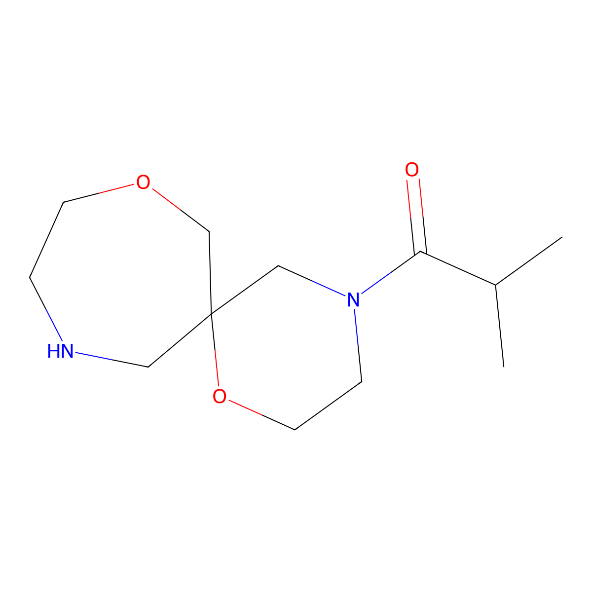 2-Methyl-1-(1,8-Dioxa-4,11-Diazaspiro[5.6]Dodecan-4-Yl)Propan-1-One molecular structure, CAS 1422068-39-0