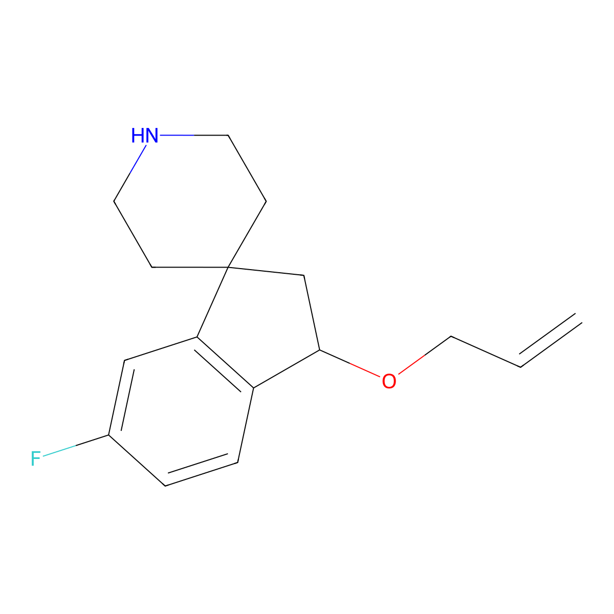 3-(Allyloxy)-6-fluoro-2,3-dihydrospiro[indene-1,4'-piperidine] molecular structure, CAS 1422068-43-6