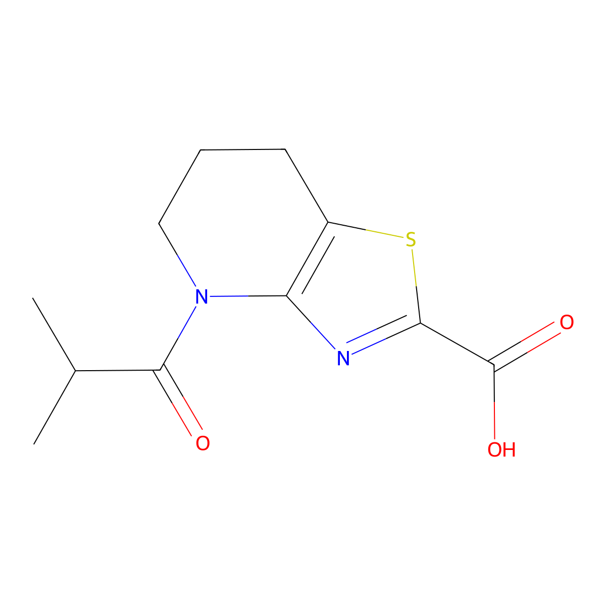 4-Isobutyryl-4,5,6,7-tetrahydrothiazolo[4,5-b]pyridine-2-carboxylic acid molecular structure, CAS 1422068-52-7