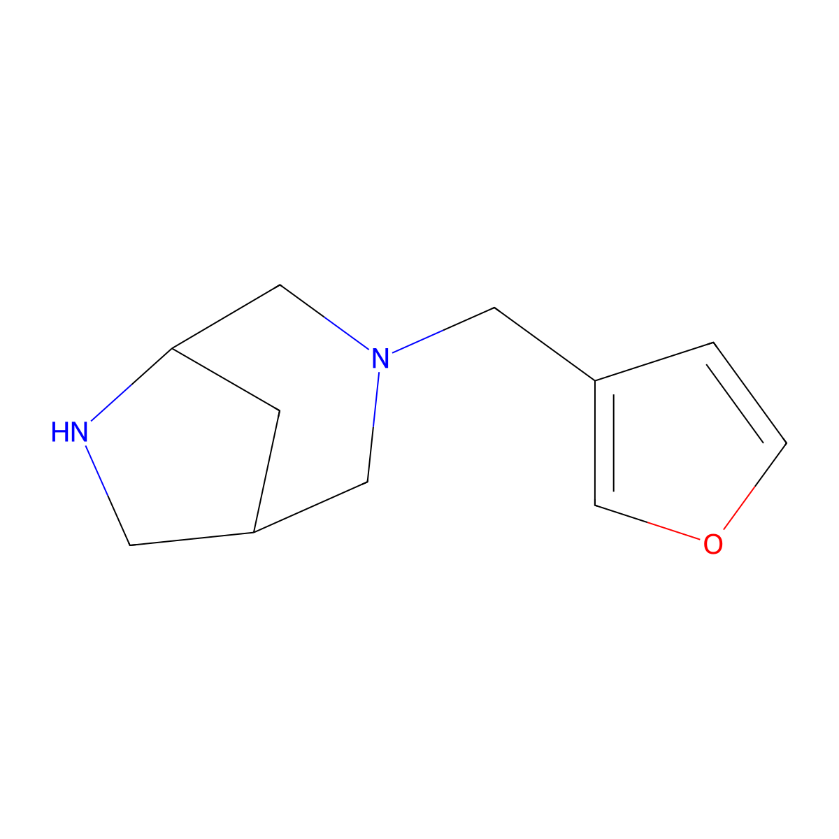 3-(Furan-3-ylmethyl)-3,6-diazabicyclo[3.2.1]octane molecular structure, CAS 1422068-57-2