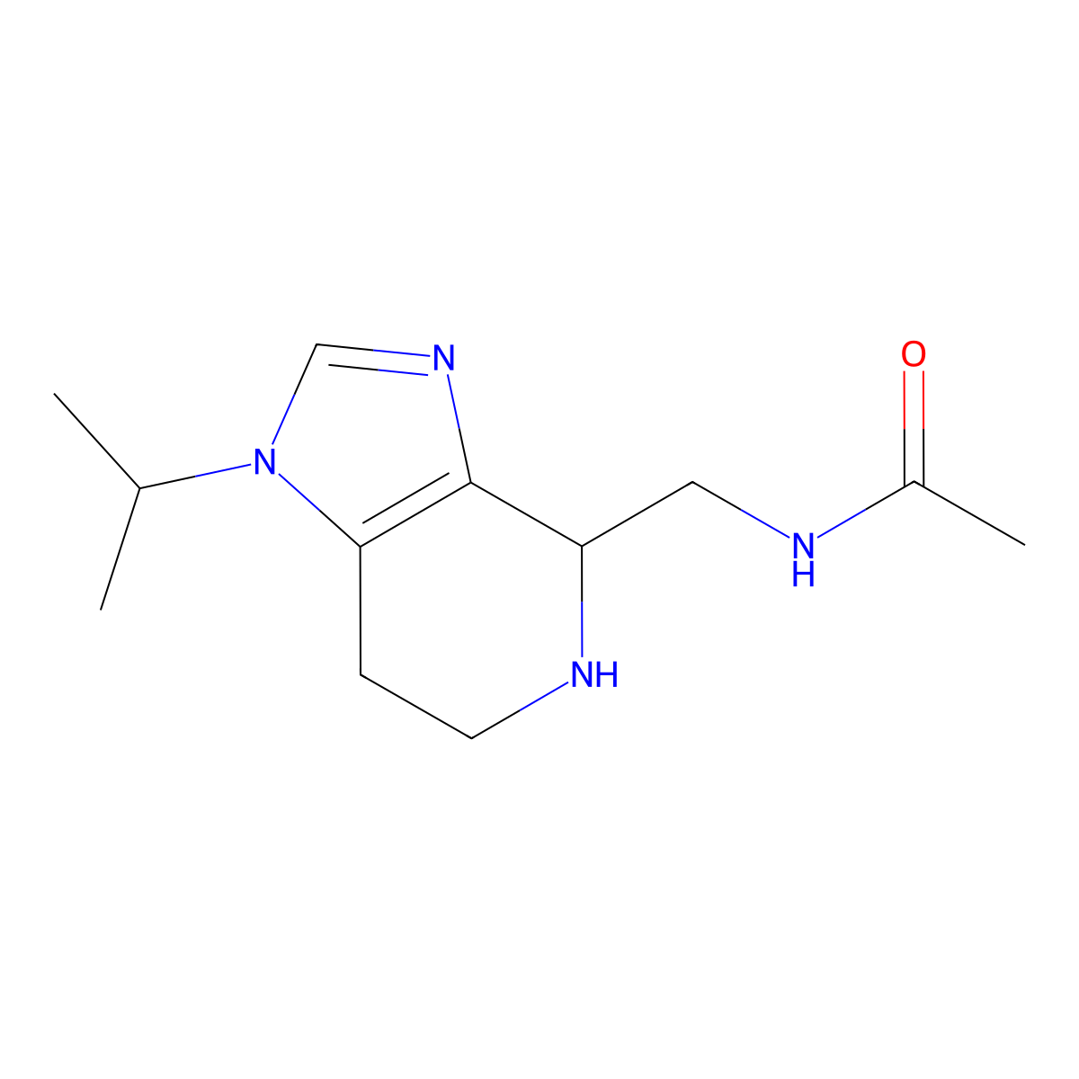 N-((1-Isopropyl-4,5,6,7-tetrahydro-1H-imidazo[4,5-c]pyridin-4-yl)methyl)acetamide molecular structure, CAS 1422068-65-2