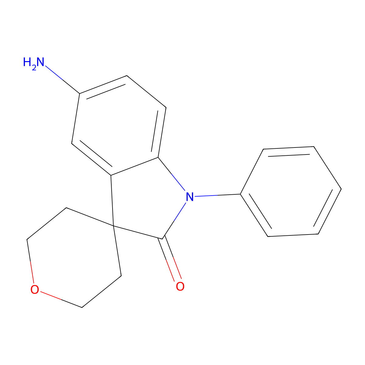 5-Amino-1-phenyl-2',3',5',6'-tetrahydrospiro[indoline-3,4'-pyran]-2-one molecular structure, CAS 1422068-78-7