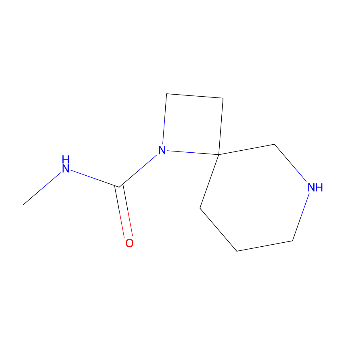 N-Methyl-1,6-diazaspiro[3.5]nonane-1-carboxamide molecular structure, CAS 1422068-81-2