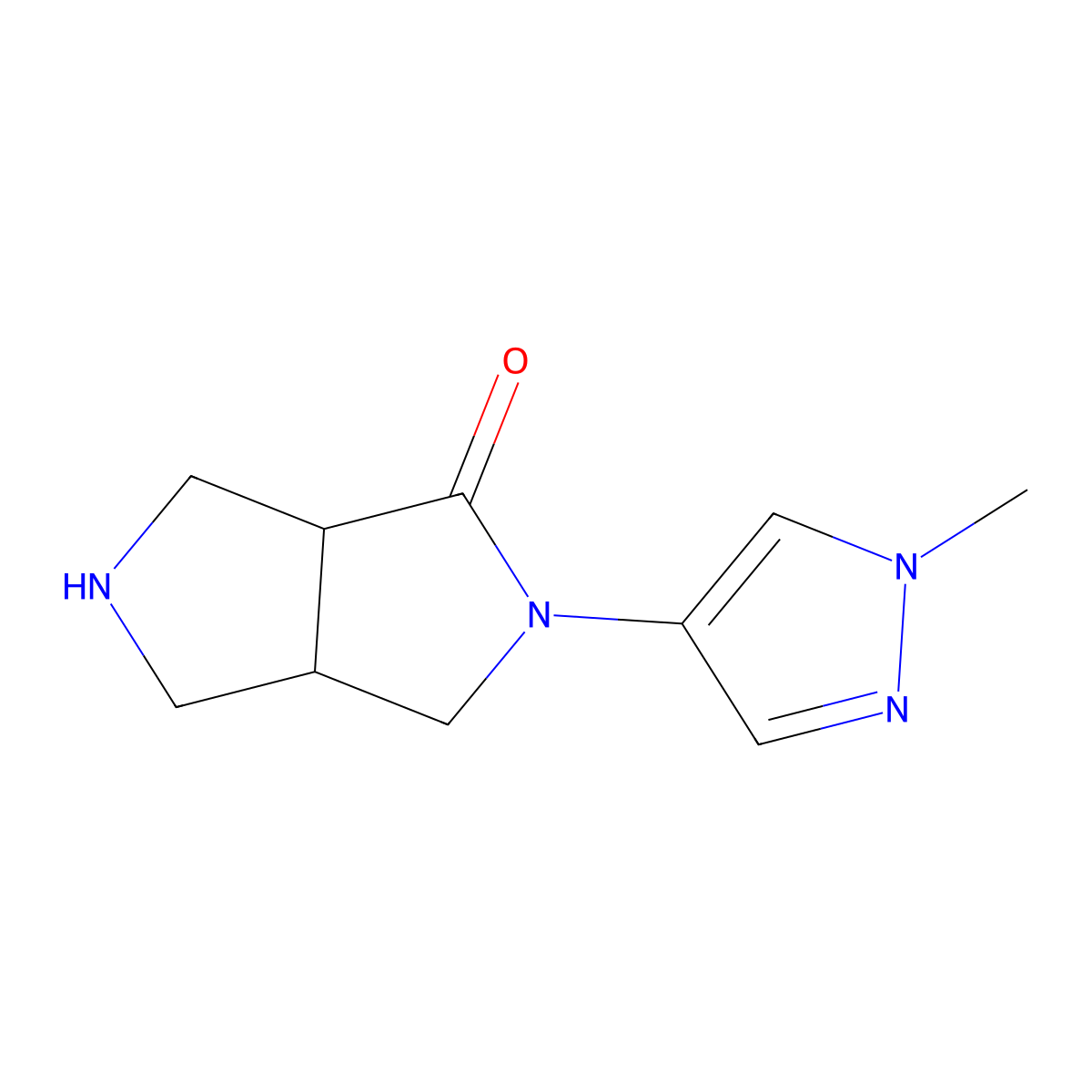 (3aR,6aS)-5-(1-methylpyrazol-4-yl)-1,2,3,3a,6,6a-hexahydropyrrolo[3,4-c]pyrrol-4-one molecular structure, CAS 1422068-83-4