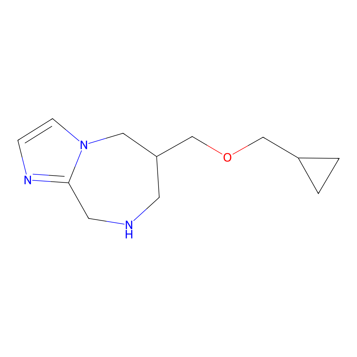 6-((Cyclopropylmethoxy)Methyl)-6,7,8,9-Tetrahydro-5H-Imidazo[1,2-A][1,4]Diazepine molecular structure, CAS 1422068-85-6