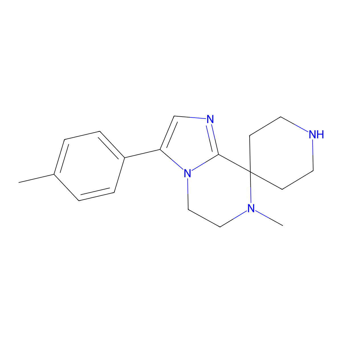 7-methyl-3-(p-tolyl)-6,7-dihydro-5H-spiro[imidazo[1,2-a]pyrazine-8,4'-piperidine] molecular structure, CAS 1422068-96-9