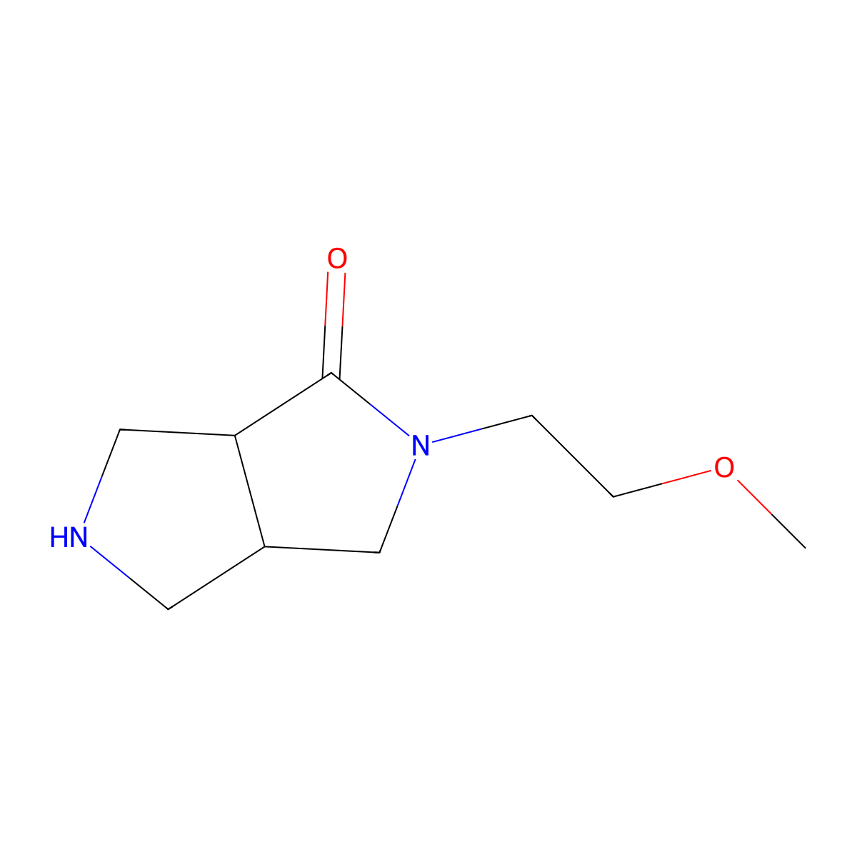 (3aS,6aR)-2-(2-methoxyethyl)hexahydropyrrolo[3,4-c]pyrrol-1(2H)-one molecular structure, CAS 1422068-97-0