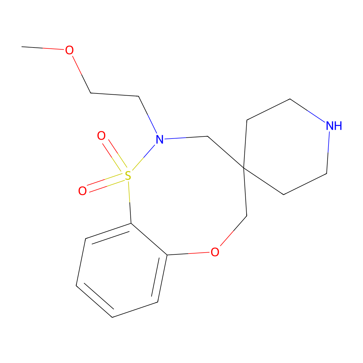2-(2-Methoxyethyl)-3,5-Dihydro-2H-Spiro[Benzo[B][1,4,5]Oxathiazocine-4,4'-Piperidine] 1,1-Dioxide molecular structure, CAS 1422069-06-4