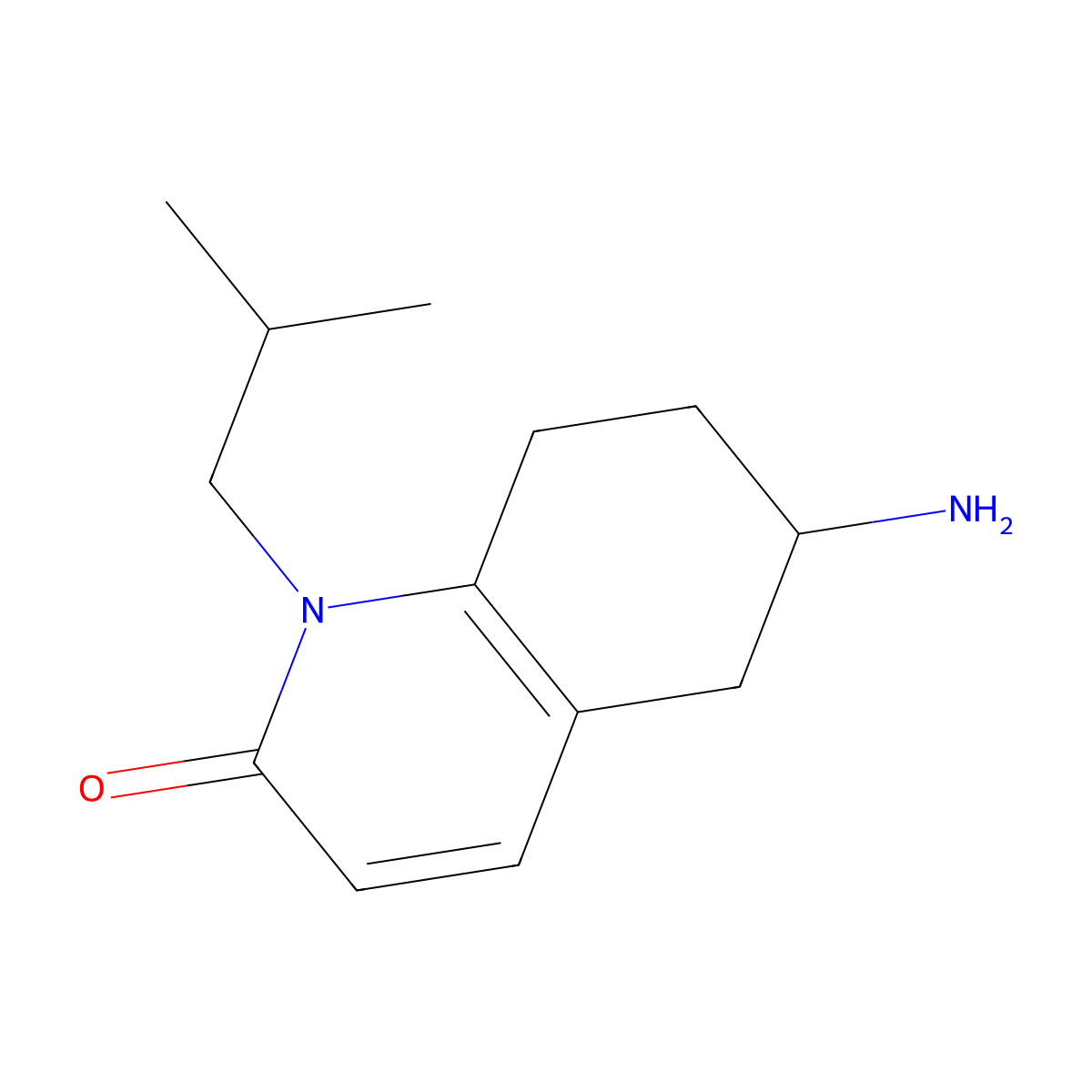 6-Amino-1-isobutyl-5,6,7,8-tetrahydroquinolin-2(1H)-one molecular structure, CAS 1422069-12-2