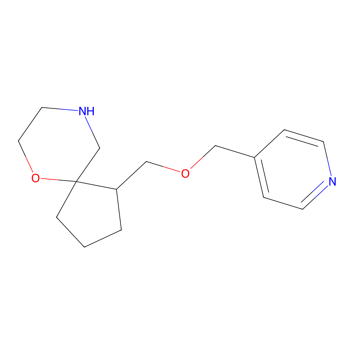 (1S,5S)-1-((pyridin-4-ylmethoxy)methyl)-6-oxa-9-azaspiro[4.5]decane molecular structure, CAS 1422069-18-8