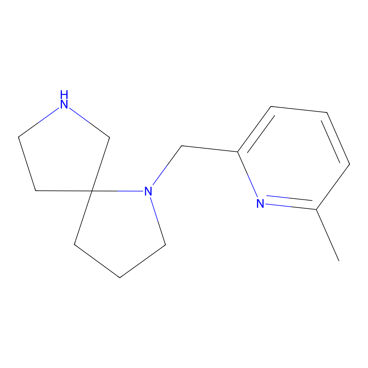 1-((6-Methylpyridin-2-yl)methyl)-1,7-diazaspiro[4.4]nonane molecular structure, CAS 1422069-39-3