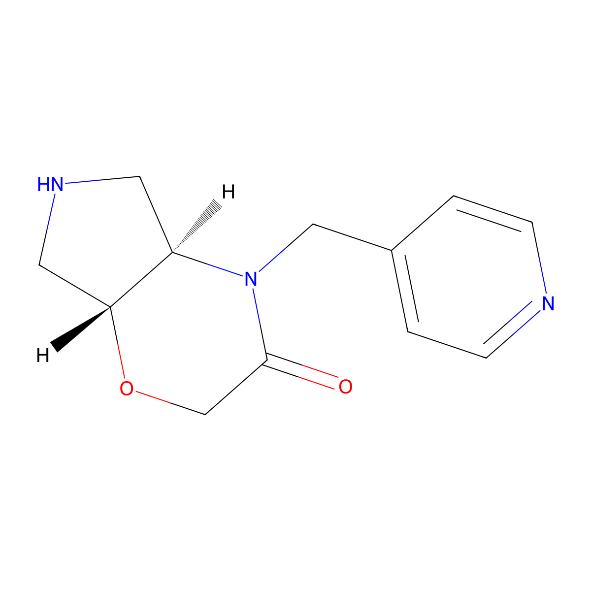 rel-(4aR,7aR)-4-(pyridin-4-ylmethyl)hexahydropyrrolo[3,4-b][1,4]oxazin-3(2H)-one molecular structure, CAS 1422069-40-6