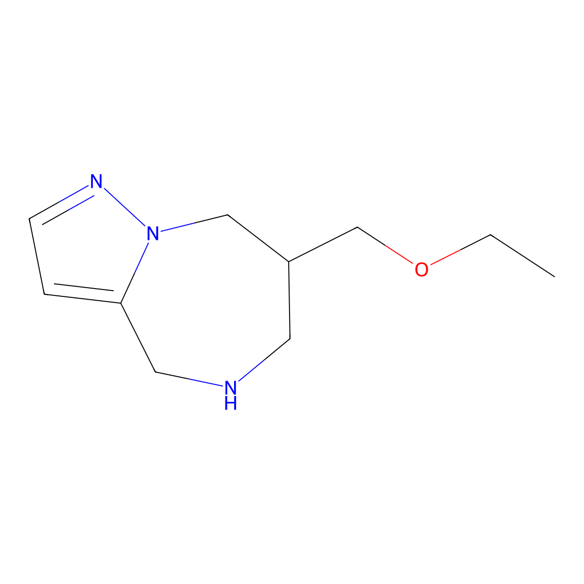 7-(Ethoxymethyl)-5,6,7,8-Tetrahydro-4H-Pyrazolo[1,5-A][1,4]Diazepine molecular structure, CAS 1422069-42-8