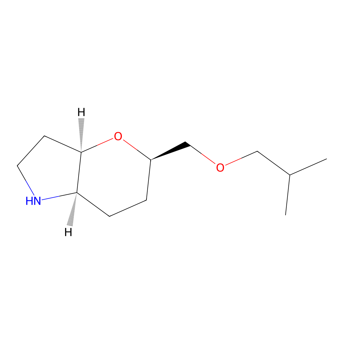 (3aR,5R,7aR)-5-(isobutoxymethyl)octahydropyrano[3,2-b]pyrrole molecular structure, CAS 1422069-44-0