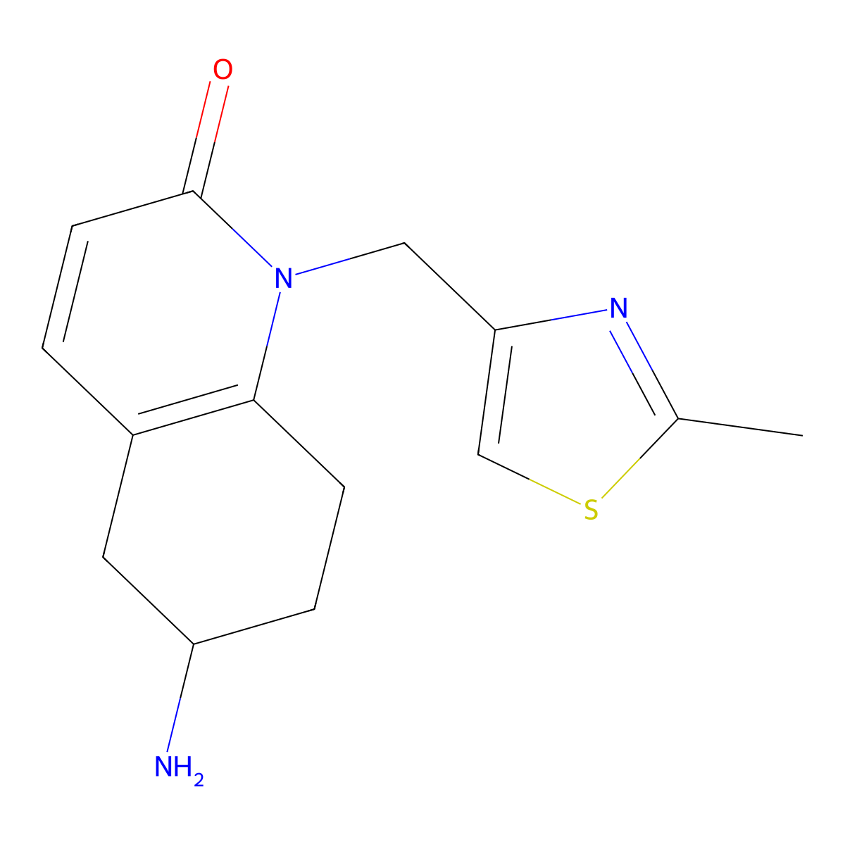 6-Amino-1-((2-methylthiazol-4-yl)methyl)-5,6,7,8-tetrahydroquinolin-2(1H)-one molecular structure, CAS 1422069-47-3