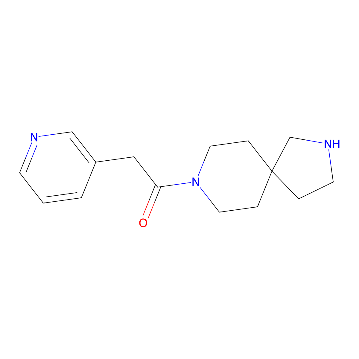 2-(Pyridin-3-yl)-1-(2,8-diazaspiro[4.5]decan-8-yl)ethanone molecular structure, CAS 1422069-53-1