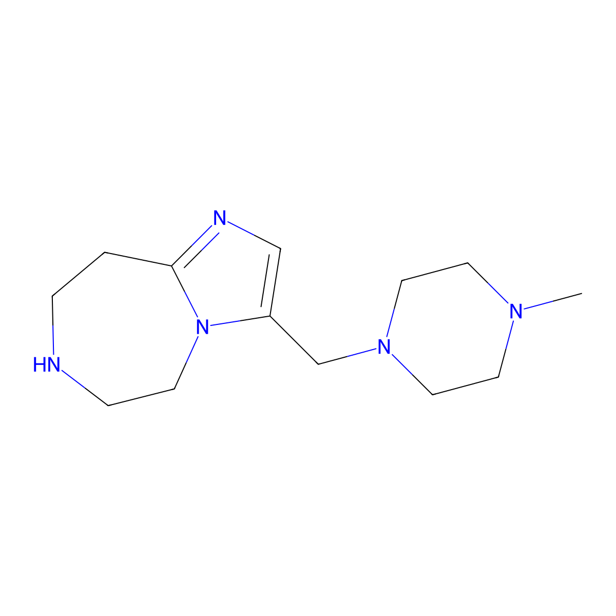 3-((4-methylpiperazin-1-yl)methyl)-6,7,8,9-tetrahydro-5H-imidazo[1,2-d][1,4]diazepine molecular structure, CAS 1422069-60-0