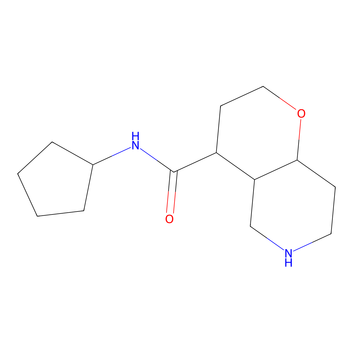 (4R,4aR,8aR)-N-cyclopentyloctahydro-2H-pyrano[3,2-c]pyridine-4-carboxamide molecular structure, CAS 1422069-73-5
