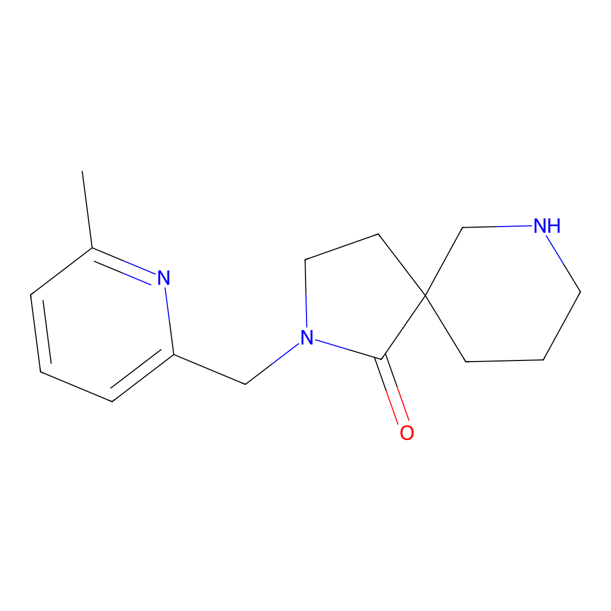 2-((6-Methylpyridin-2-yl)methyl)-2,7-diazaspiro[4.5]decan-1-one molecular structure, CAS 1422069-77-9