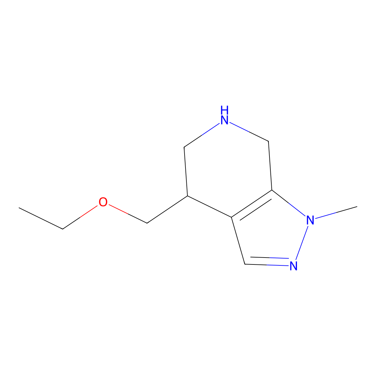 4-(Ethoxymethyl)-1-methyl-4,5,6,7-tetrahydro-1H-pyrazolo[3,4-c]pyridine molecular structure, CAS 1422069-79-1