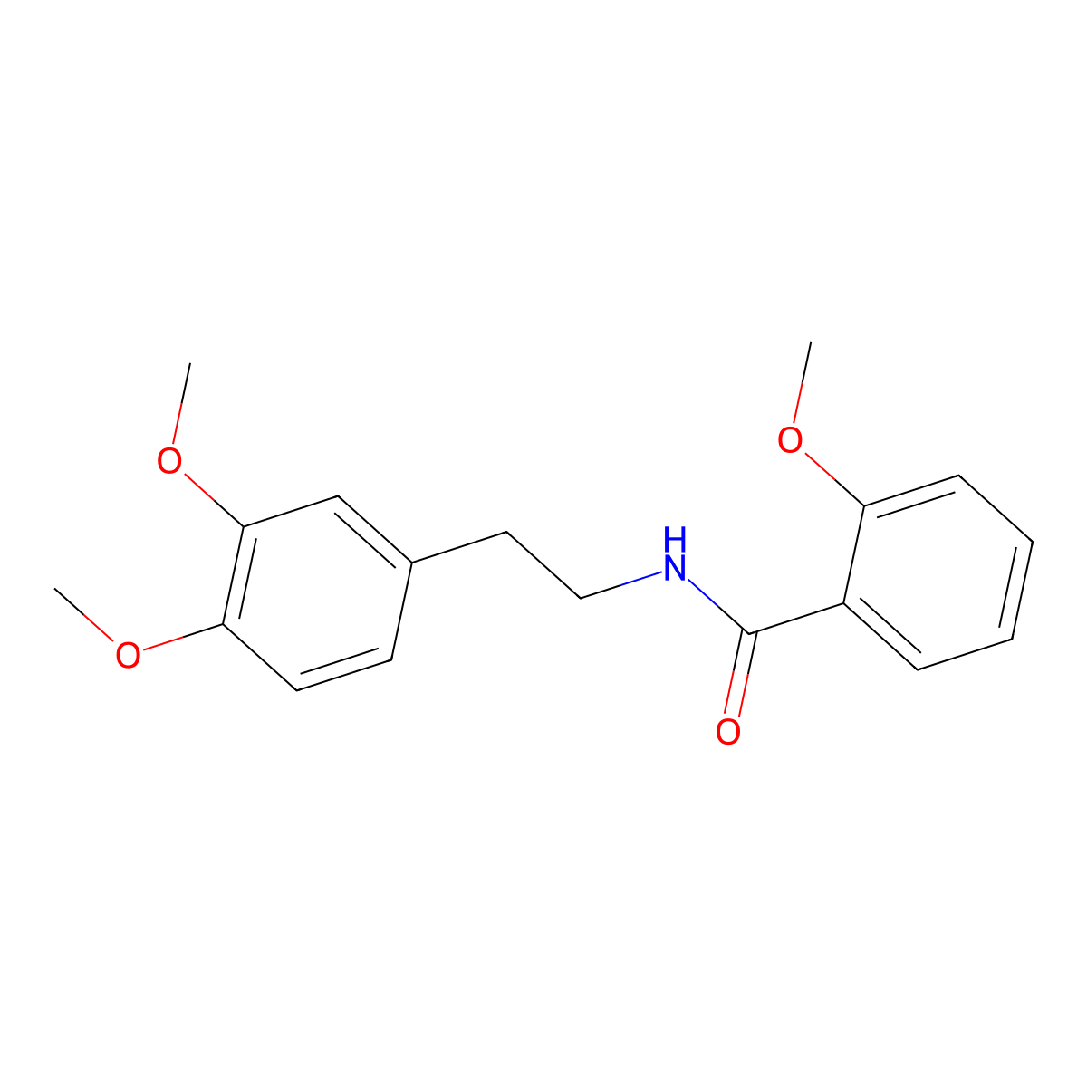 N-[2-(3,4-dimethoxyphenyl)ethyl]-2-methoxybenzamide molecular structure, CAS 142209-40-3