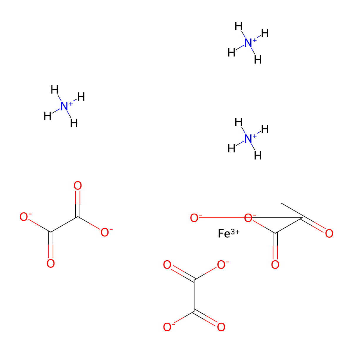 Ferric ammonium oxalate molecular structure, CAS 14221-47-7