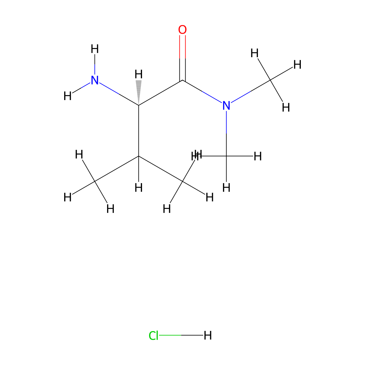 (2R)-2-amino-N,N,3-trimethylbutanamide hydrochloride molecular structure, CAS 1422130-24-2