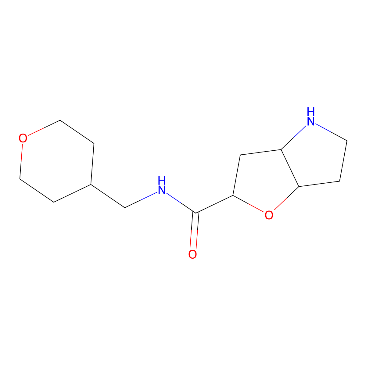 (2S,3aR,6aR)-N-((tetrahydro-2H-pyran-4-yl)methyl)hexahydro-2H-furo[3,2-b]pyrrole-2-carboxamide molecular structure, CAS 1422132-84-0