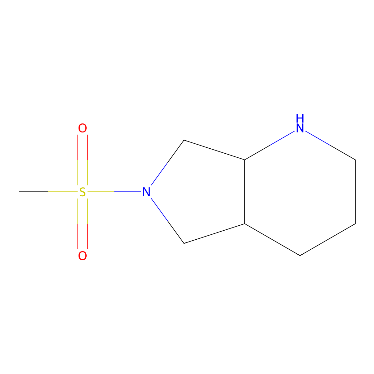 (4aR,7aR)-6-methylsulfonyl-1,2,3,4,4a,5,7,7a-octahydropyrrolo[3,4-b]pyridine molecular structure, CAS 1422132-85-1
