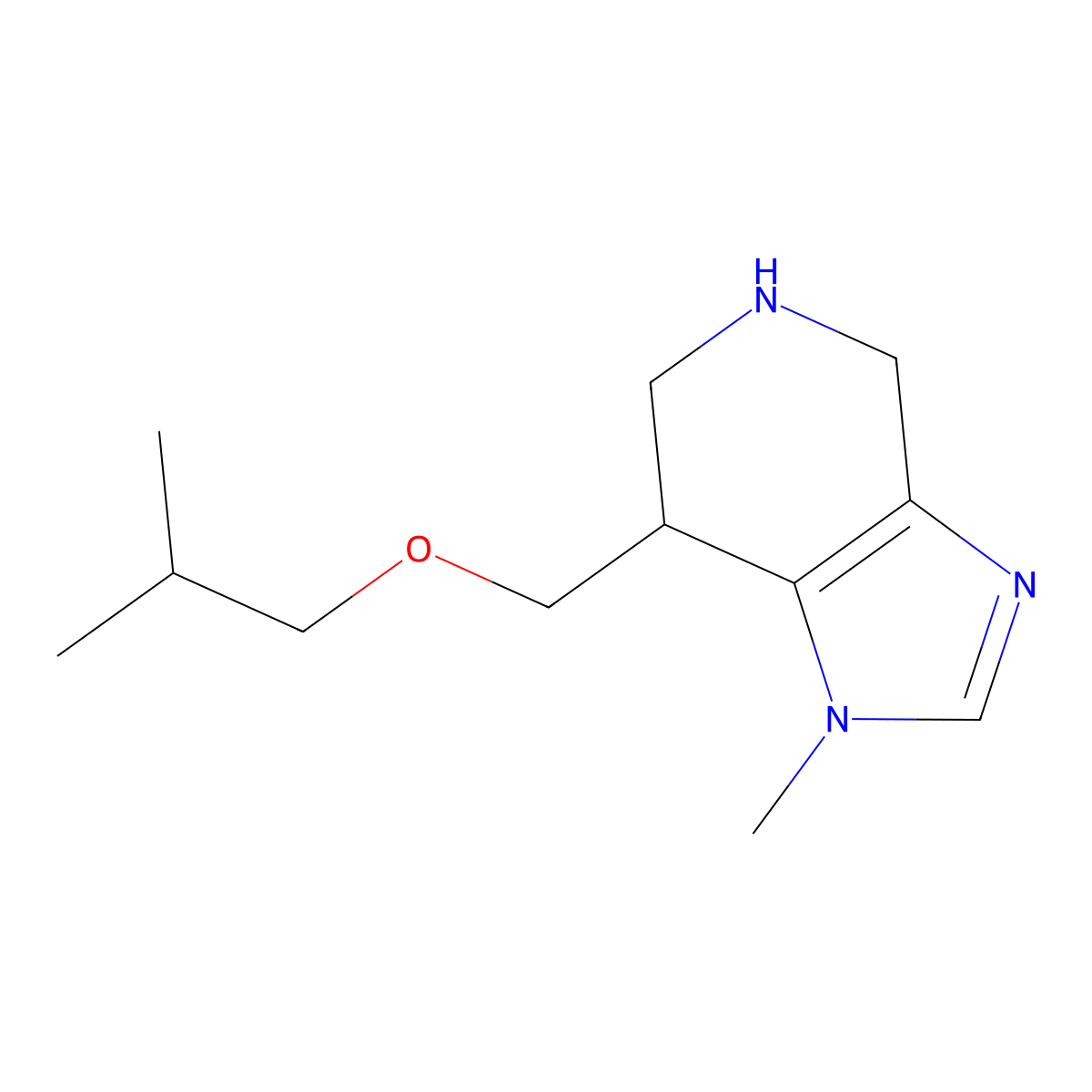 7-(Isobutoxymethyl)-1-methyl-4,5,6,7-tetrahydro-1H-imidazo[4,5-c]pyridine molecular structure, CAS 1422133-01-4