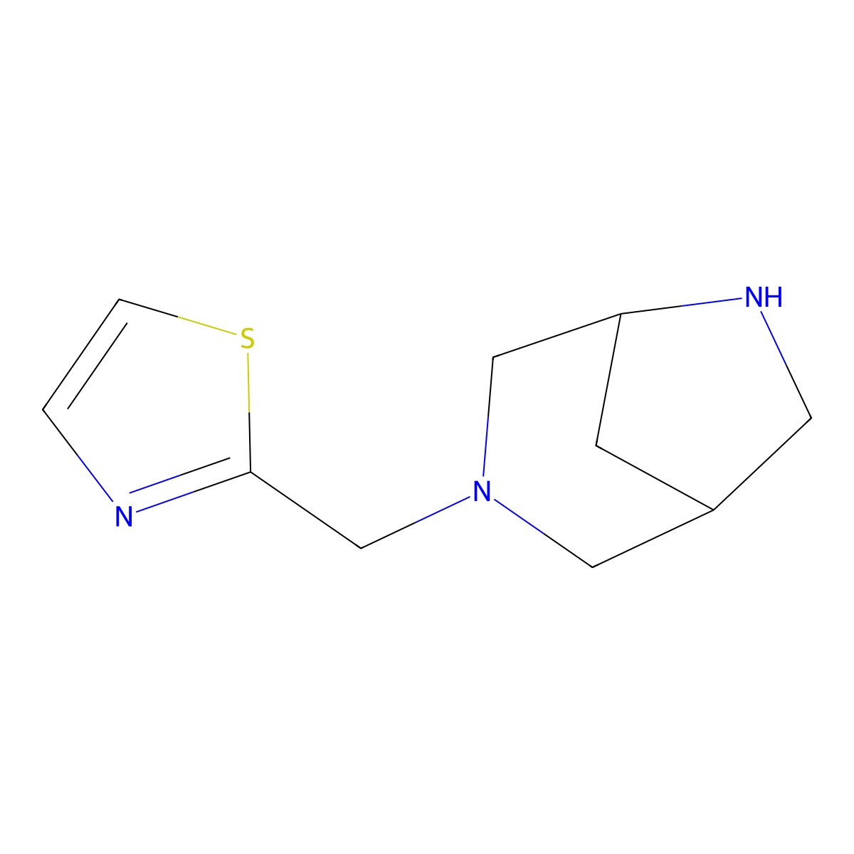 2-(3,6-Diazabicyclo[3.2.1]octan-3-ylmethyl)thiazole molecular structure, CAS 1422133-04-7