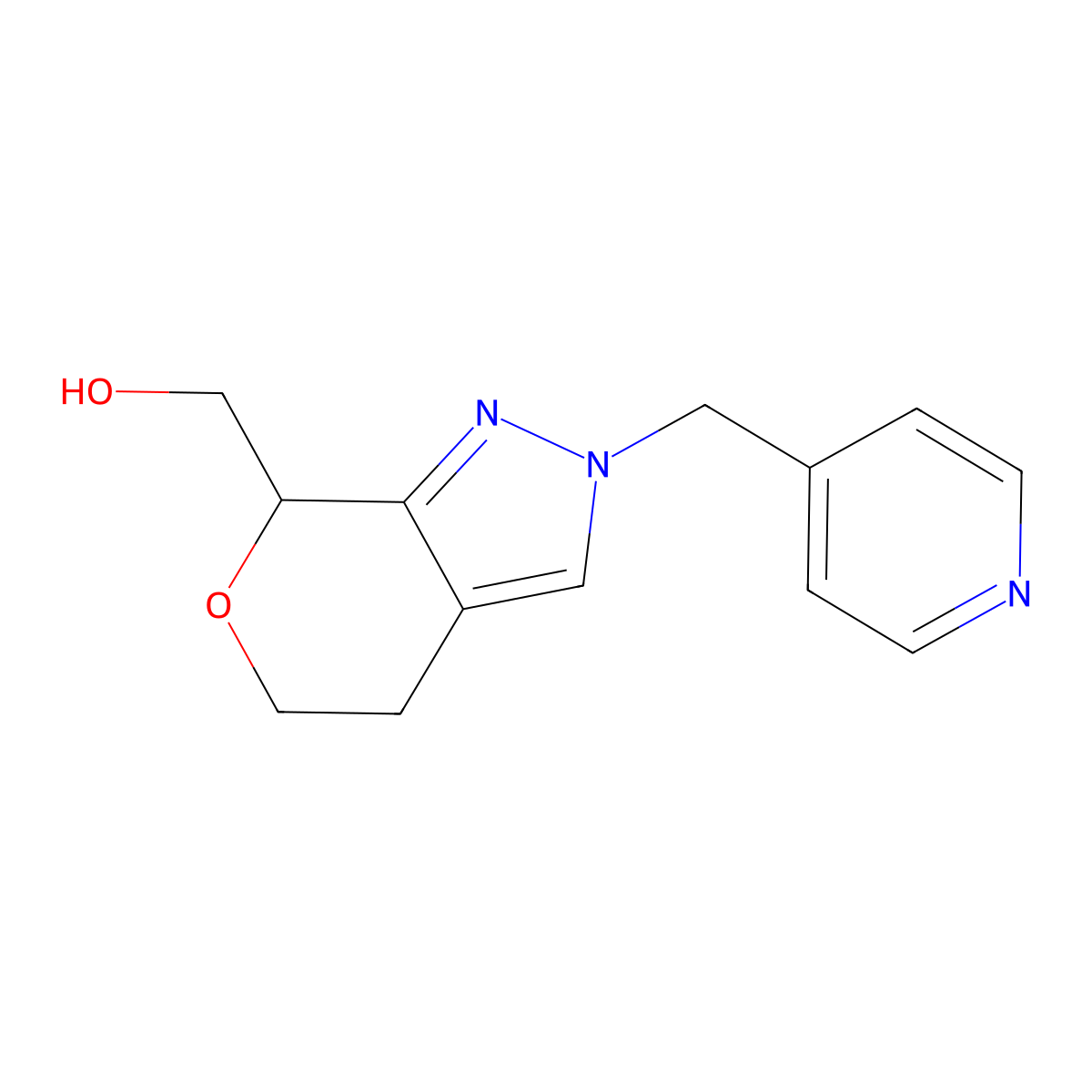 (2-(Pyridin-4-ylmethyl)-2,4,5,7-tetrahydropyrano[3,4-c]pyrazol-7-yl)methanol molecular structure, CAS 1422133-05-8