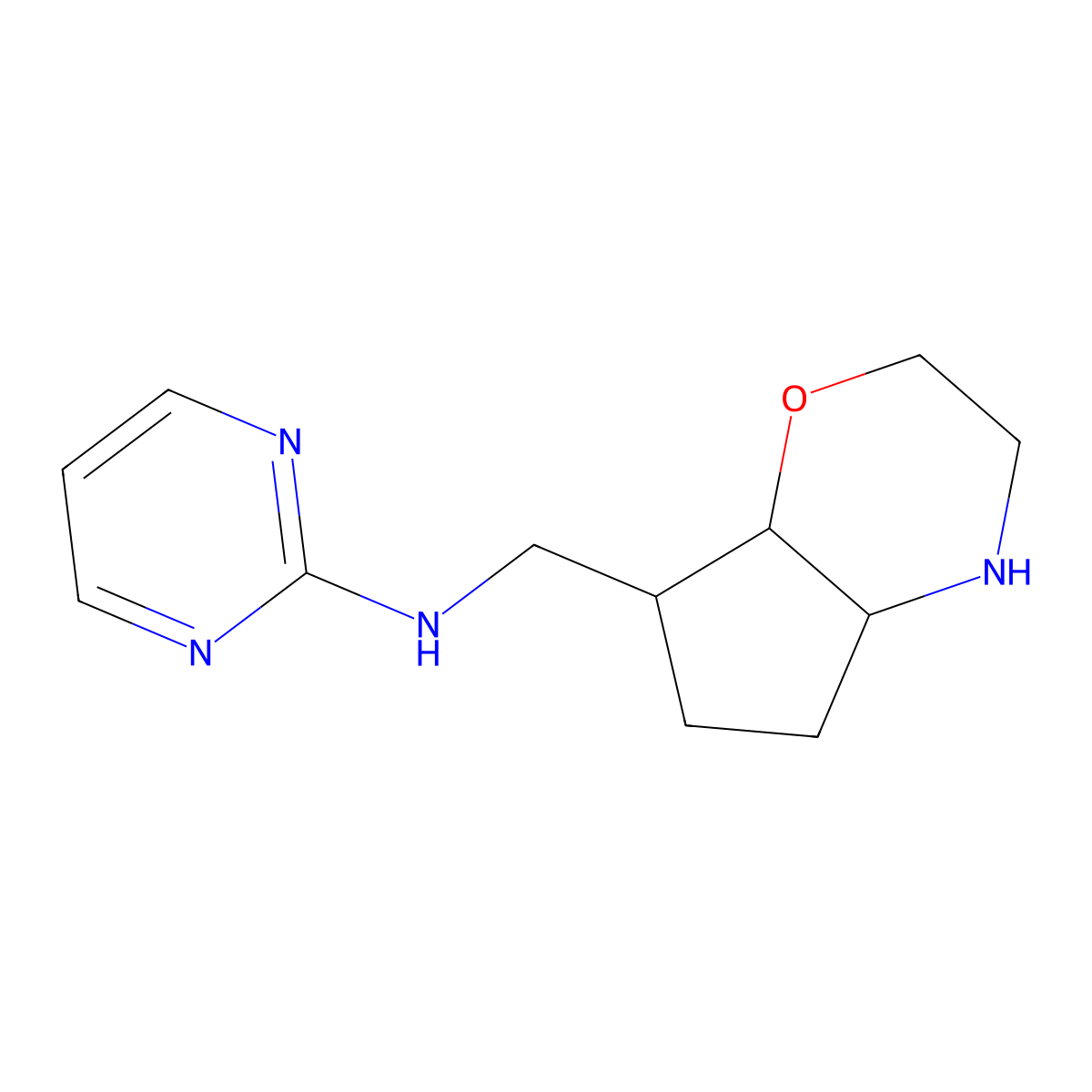 N-((Octahydrocyclopenta[b][1,4]oxazin-7-yl)methyl)pyrimidin-2-amine molecular structure, CAS 1422133-14-9