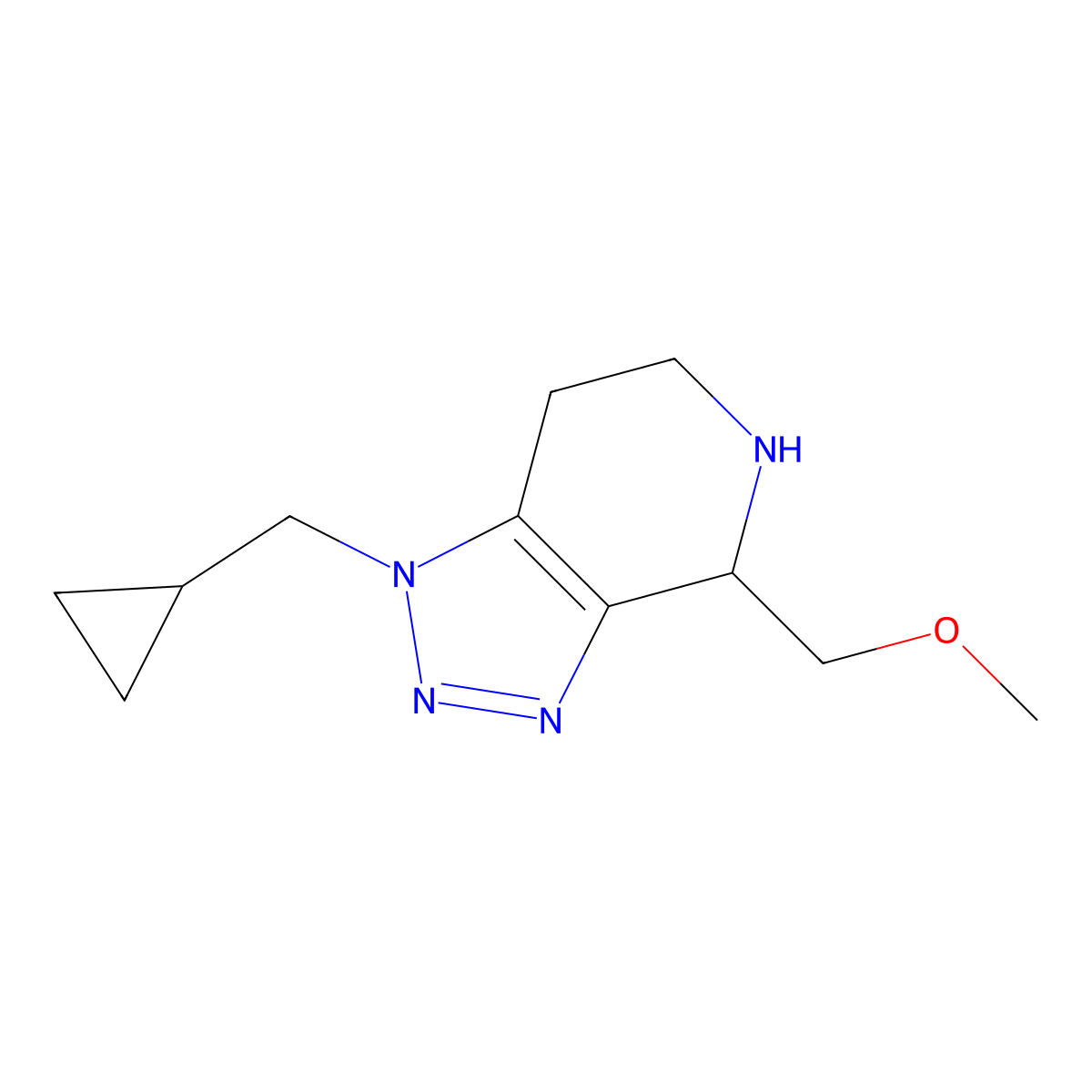 1-(Cyclopropylmethyl)-4-(methoxymethyl)-4,5,6,7-tetrahydro-1H-[1,2,3]triazolo[4,5-c]pyridine molecular structure, CAS 1422133-19-4