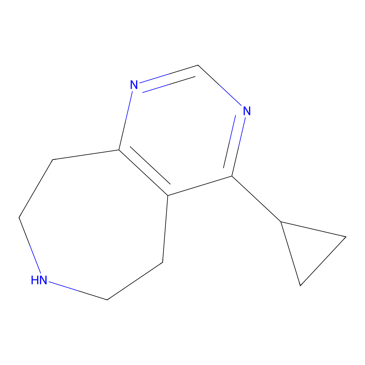 4-Cyclopropyl-6,7,8,9-tetrahydro-5H-pyrimido[4,5-d]azepine molecular structure, CAS 1422133-25-2