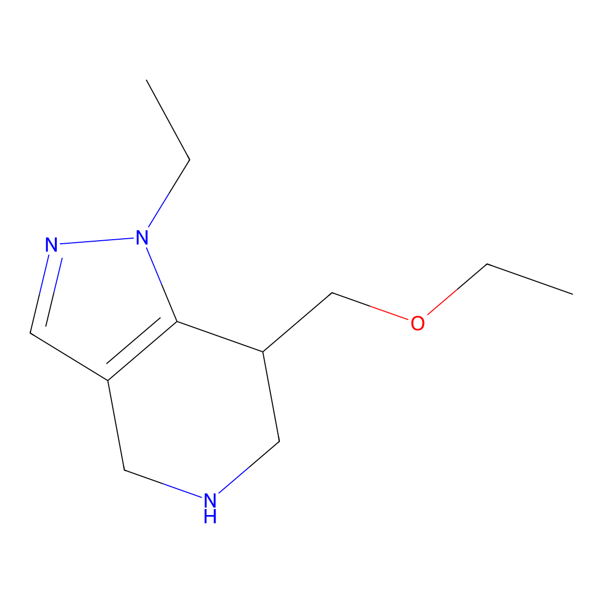 7-(Ethoxymethyl)-1-ethyl-4,5,6,7-tetrahydro-1H-pyrazolo[4,3-c]pyridine molecular structure, CAS 1422133-26-3