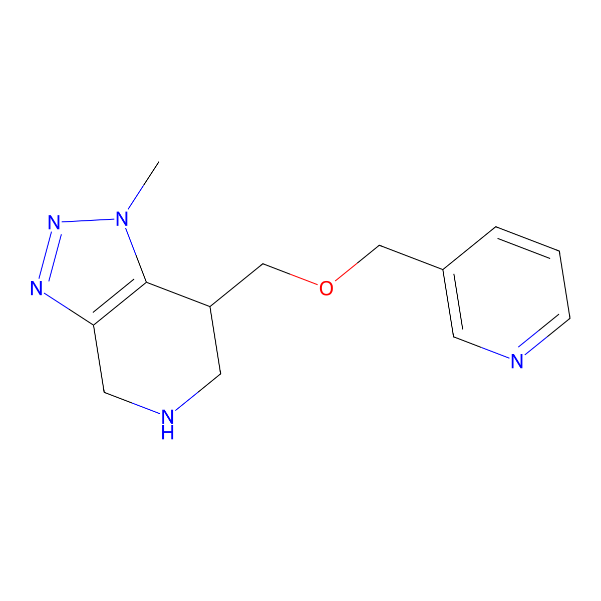 1-Methyl-7-((pyridin-3-ylmethoxy)methyl)-4,5,6,7-tetrahydro-1H-[1,2,3]triazolo[4,5-c]pyridine molecular structure, CAS 1422133-27-4