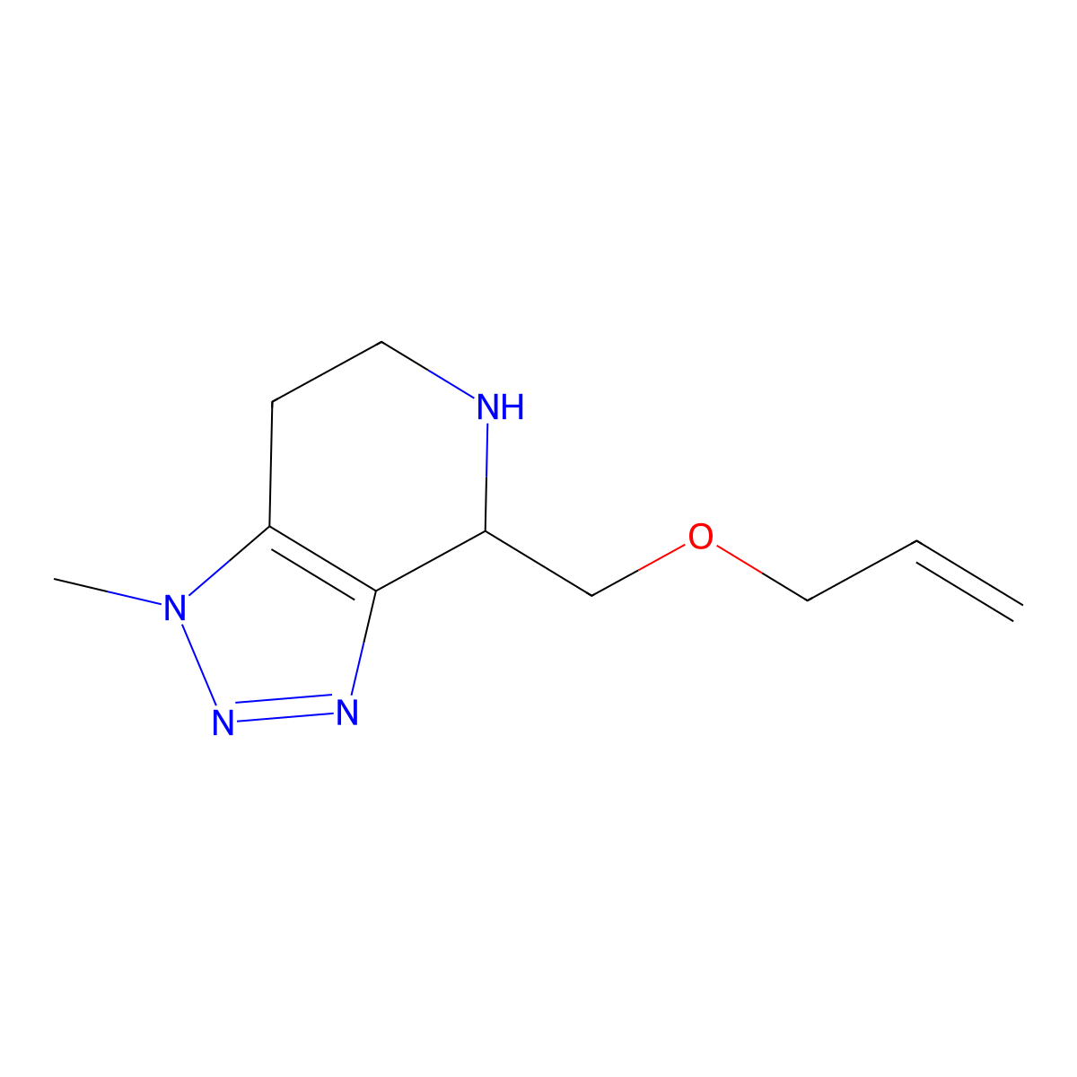 1-Methyl-4-(prop-2-enoxymethyl)-4,5,6,7-tetrahydrotriazolo[4,5-c]pyridine molecular structure, CAS 1422133-45-6