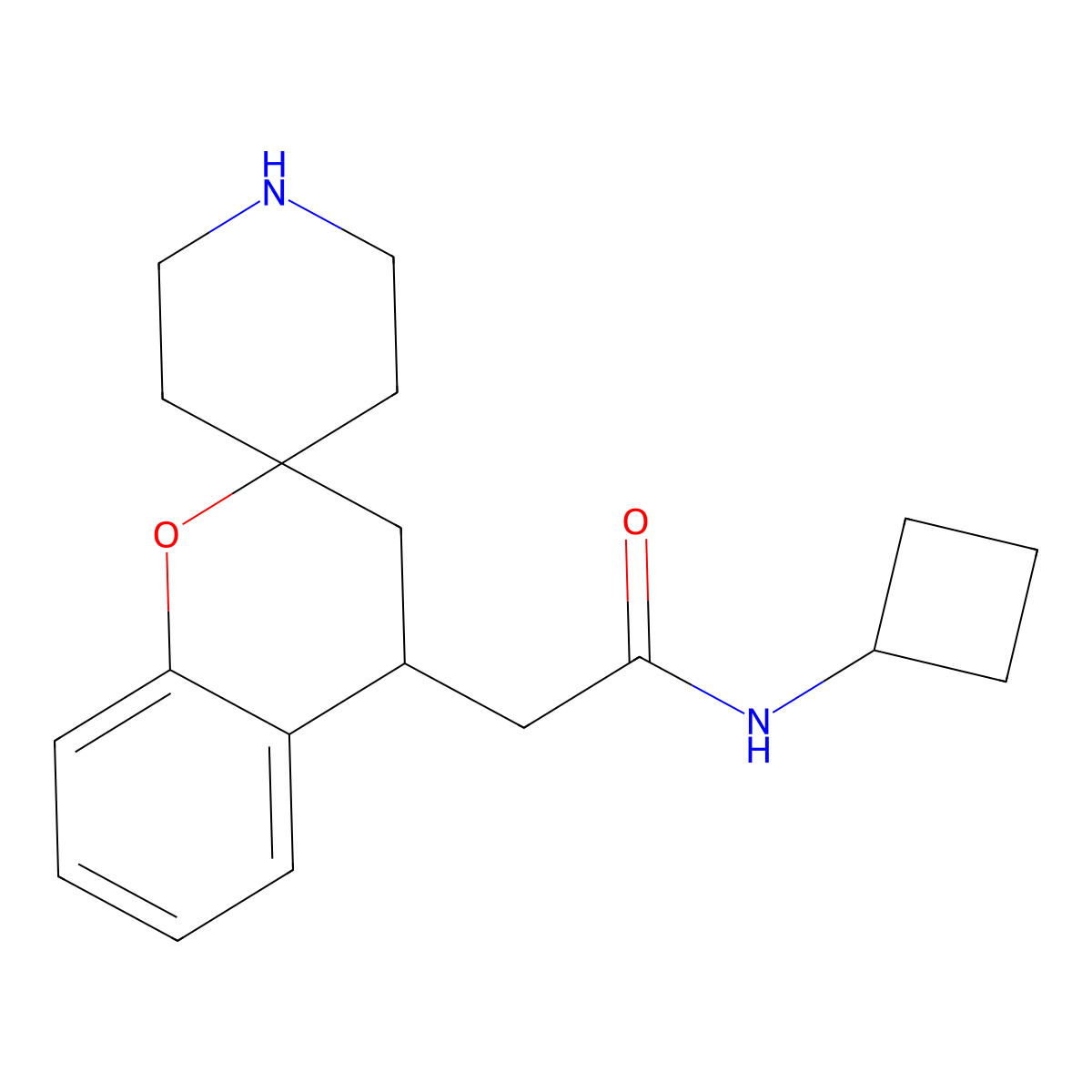N-Cyclobutyl-2-(spiro[chroman-2,4'-piperidin]-4-yl)acetamide molecular structure, CAS 1422133-47-8