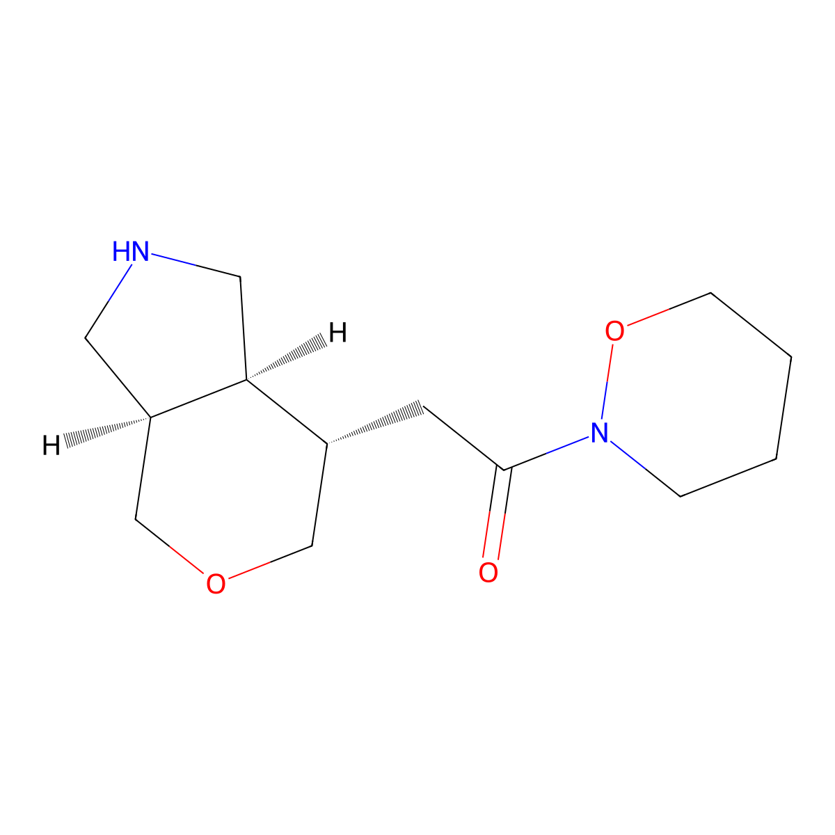 2-((3aR,7S,7aS)-octahydropyrano[3,4-c]pyrrol-7-yl)-1-(1,2-oxazinan-2-yl)ethanone molecular structure, CAS 1422133-51-4