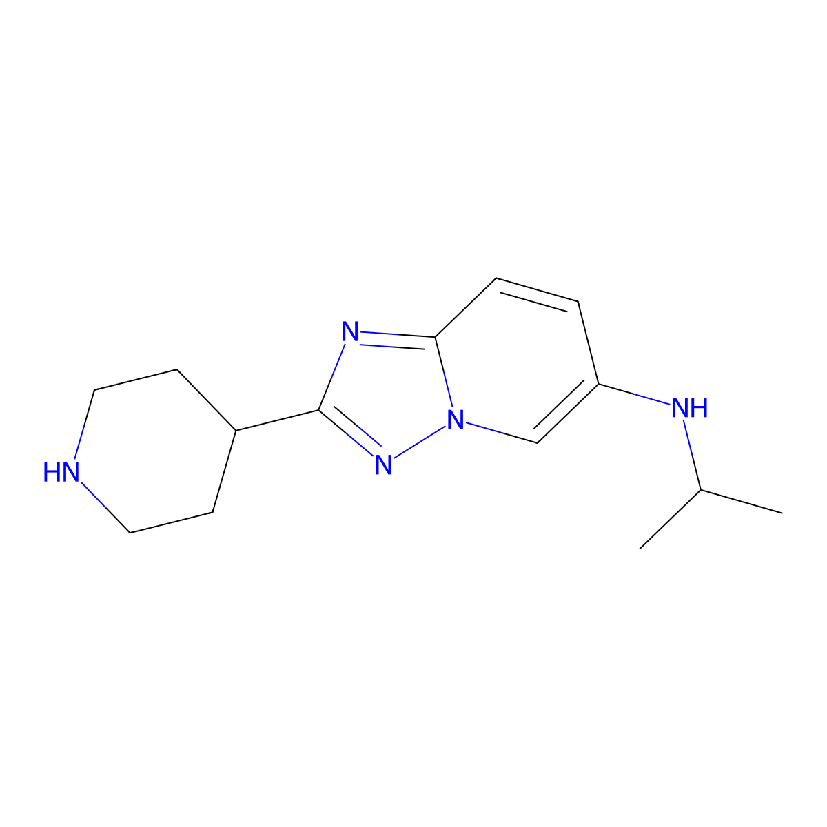 N-Isopropyl-2-(piperidin-4-yl)-[1,2,4]triazolo[1,5-a]pyridin-6-amine molecular structure, CAS 1422133-65-0