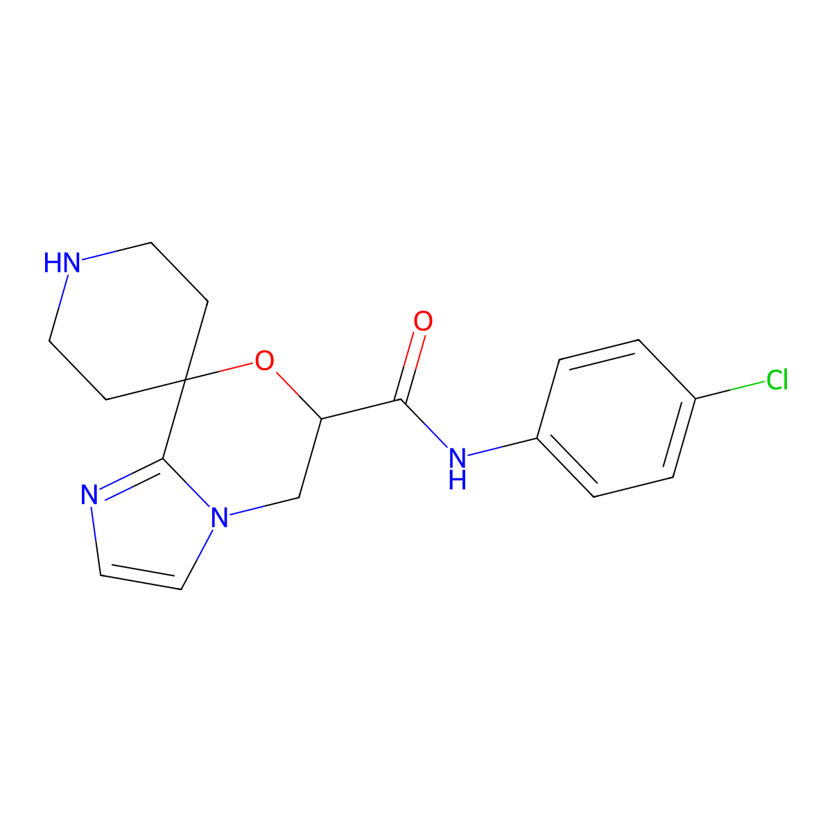 N-(4-Chlorophenyl)-5,6-dihydrospiro[imidazo[2,1-c][1,4]oxazine-8,4'-piperidine]-6-carboxamide molecular structure, CAS 1422133-71-8