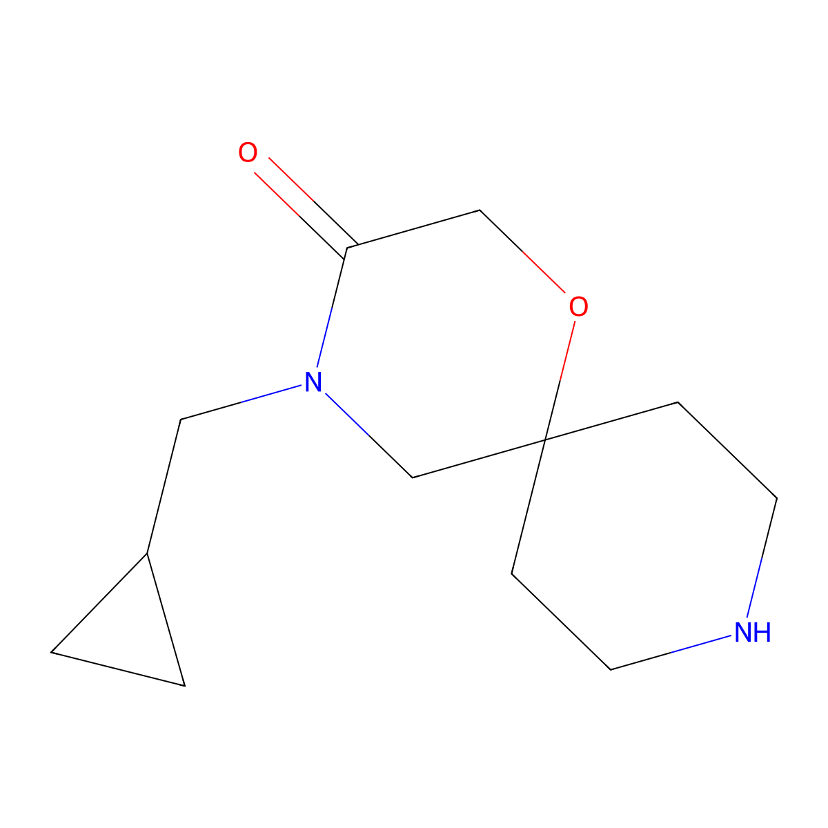 4-(Cyclopropylmethyl)-1-oxa-4,9-diazaspiro[5.5]undecan-3-one molecular structure, CAS 1422133-74-1