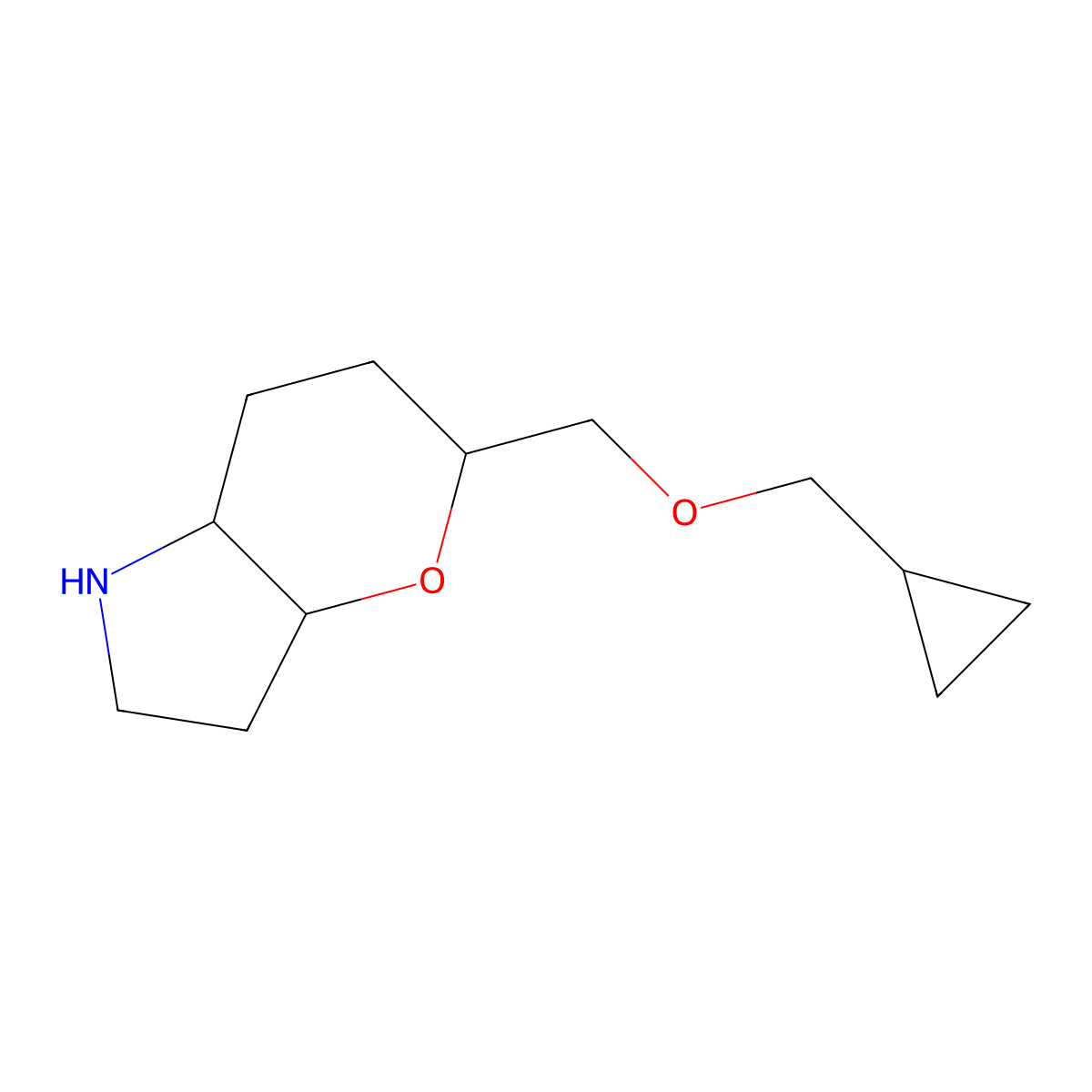 (3aR,5R,7aR)-5-((cyclopropylmethoxy)methyl)octahydropyrano[3,2-b]pyrrole molecular structure, CAS 1422134-05-1