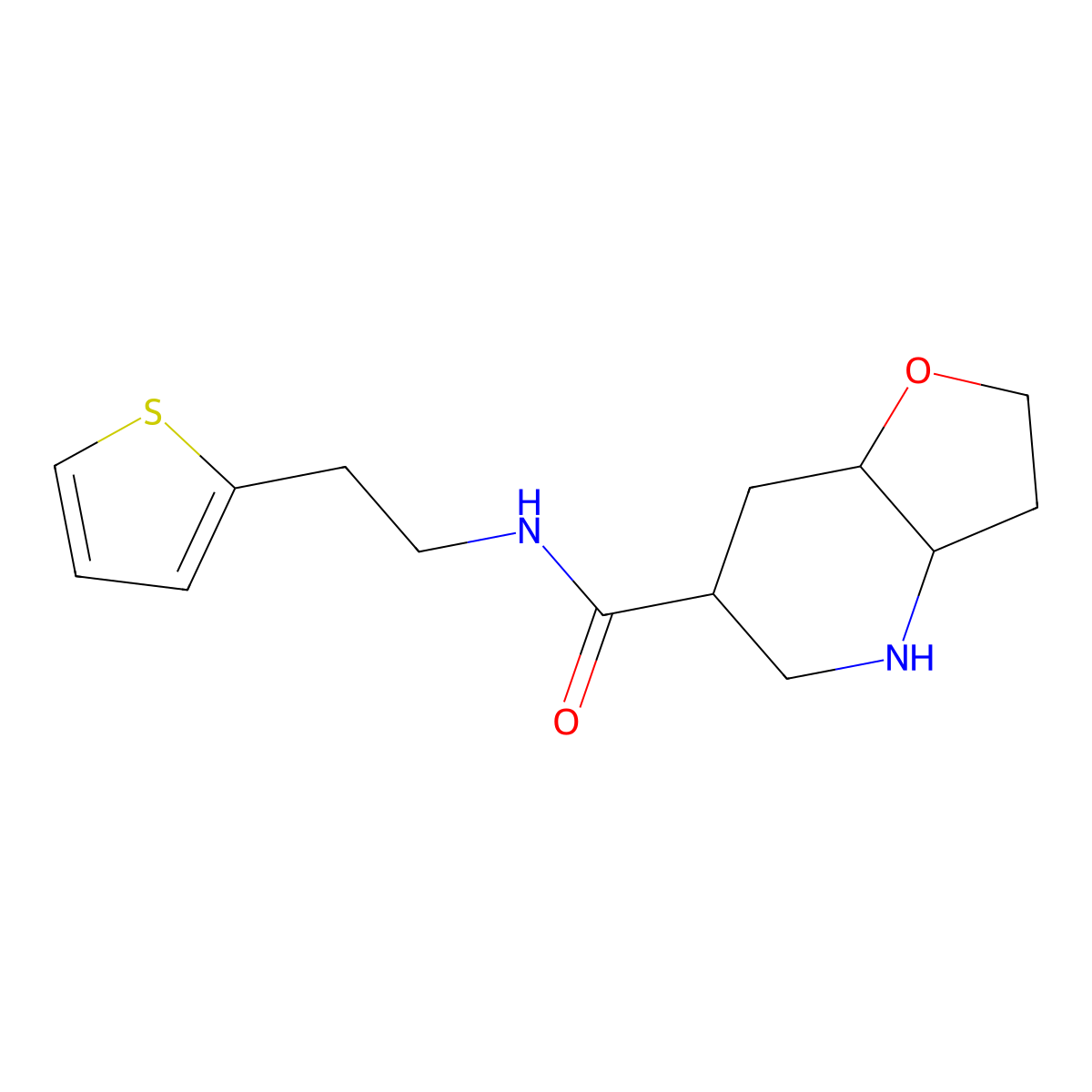 (3aR,6S,7aR)-N-(2-(thiophen-2-yl)ethyl)octahydrofuro[3,2-b]pyridine-6-carboxamide molecular structure, CAS 1422134-10-8