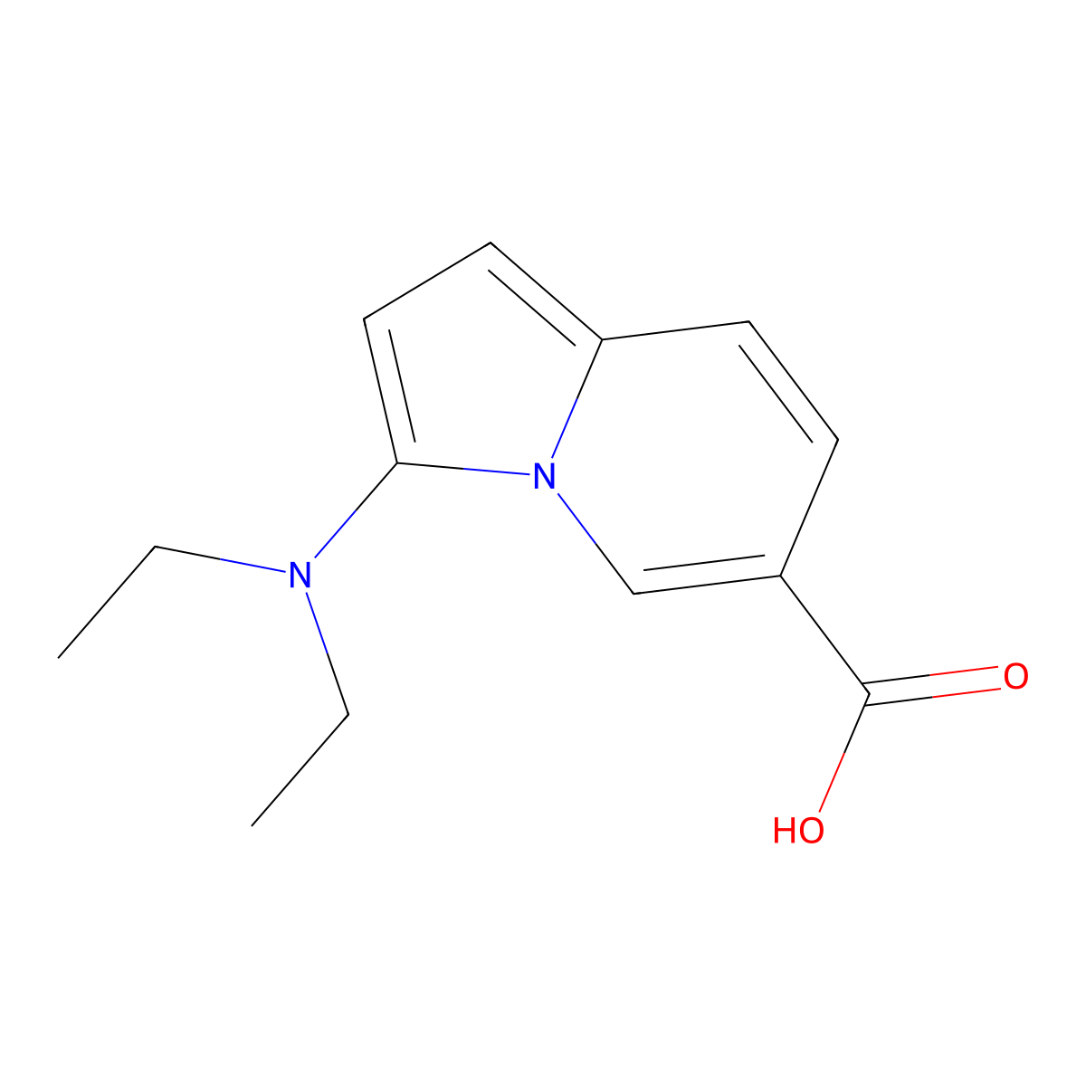 3-(Diethylamino)indolizine-6-carboxylic acid molecular structure, CAS 1422134-17-5