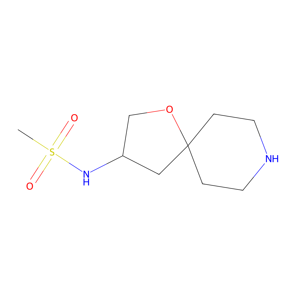 N-(1-Oxa-8-azaspiro[4.5]decan-3-yl)methanesulfonamide molecular structure, CAS 1422134-23-3