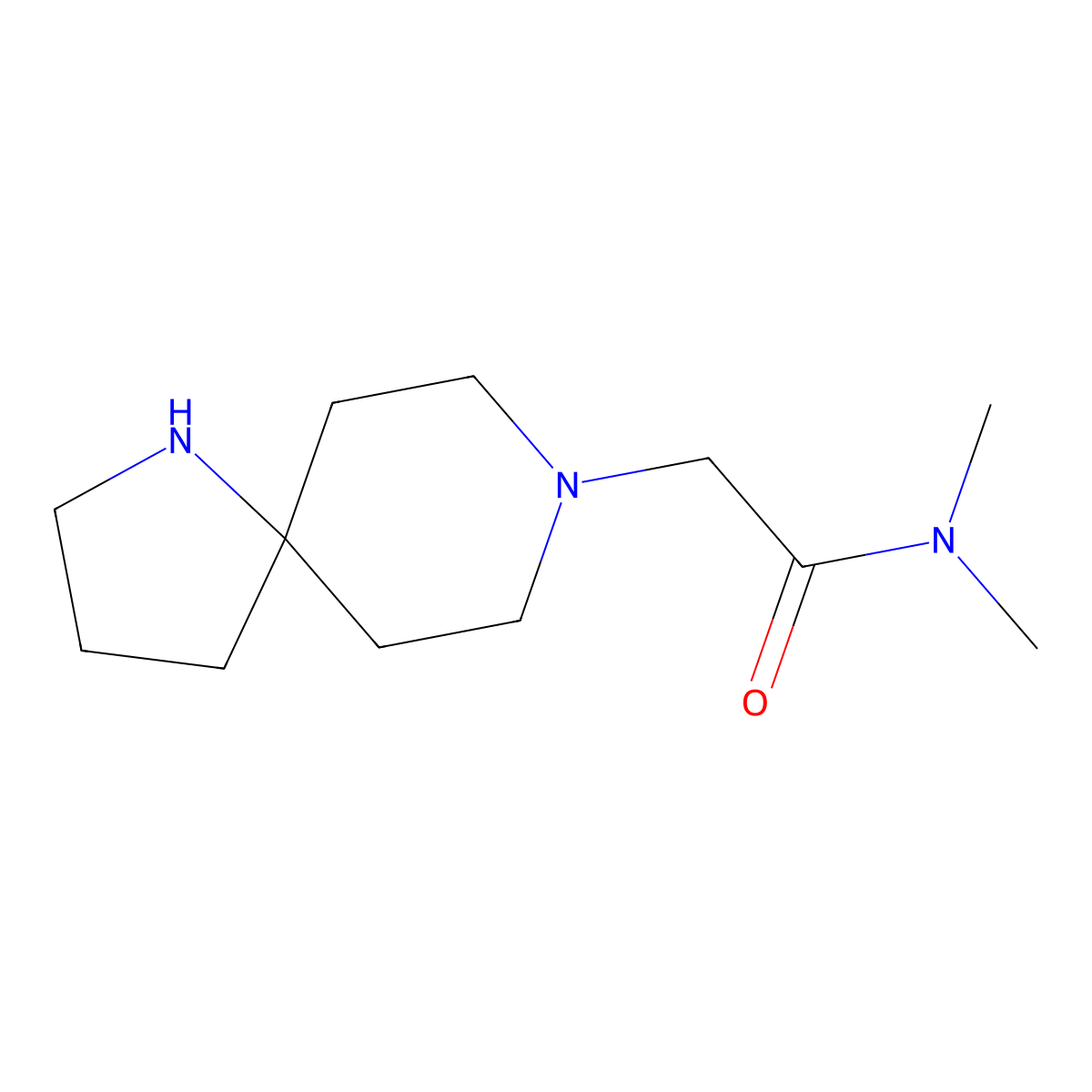 N,N-Dimethyl-2-(1,8-diazaspiro[4.5]decan-8-yl)acetamide molecular structure, CAS 1422134-33-5